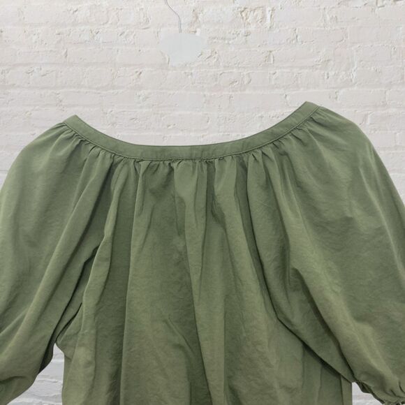 Aerie Crop Top Button-Front Size M Olive Green - Picture 5 of 14